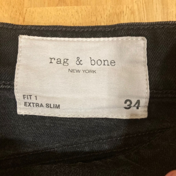 Rag & Bone Jeans Modele Mens Size 34 Classic Fit Black Straight size 34 - Picture 6 of 14